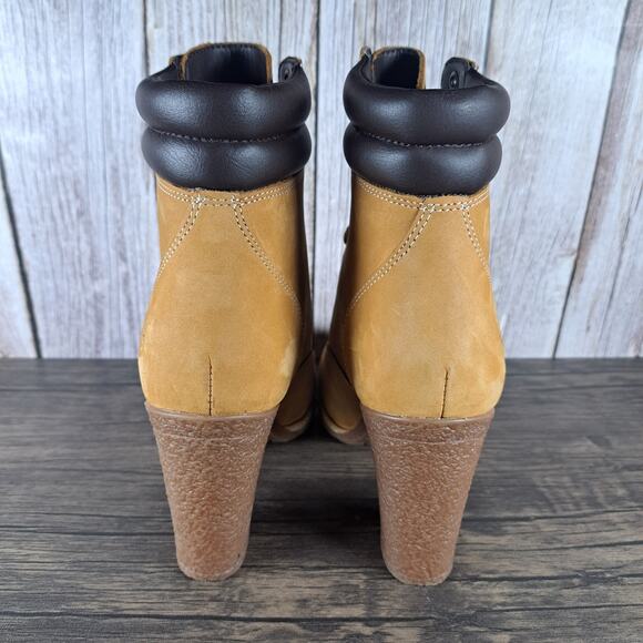 Timberland Tillston 6" Leather Nubuck Heel Boots RebotL Women's Sz 9 Tan (VGC) - Picture 4 of 8
